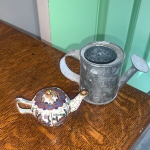 Small Teapot & Watering Can Decor Items